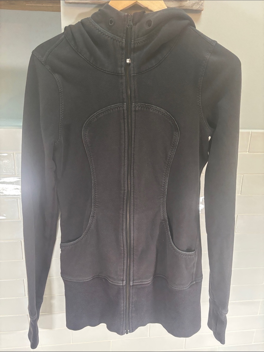 Lululemon Scuba Full Zip Hoodie Black Charcoal S